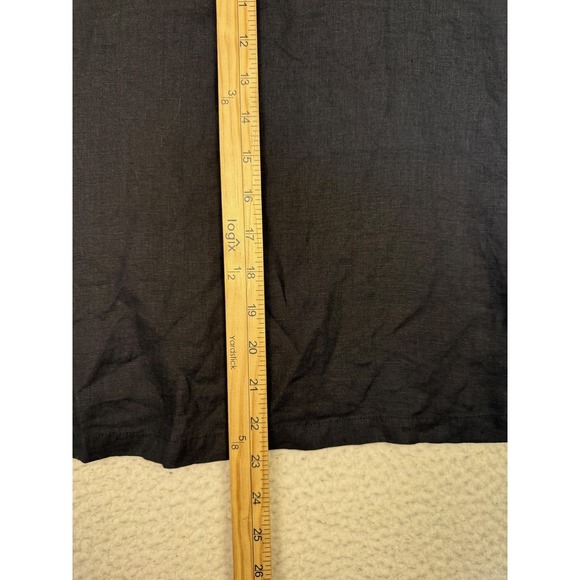 Quince Pajama Top Womens Medium Black 100% Linen Scoop Neck Short Sleeve Lounge - Picture 6 of 6